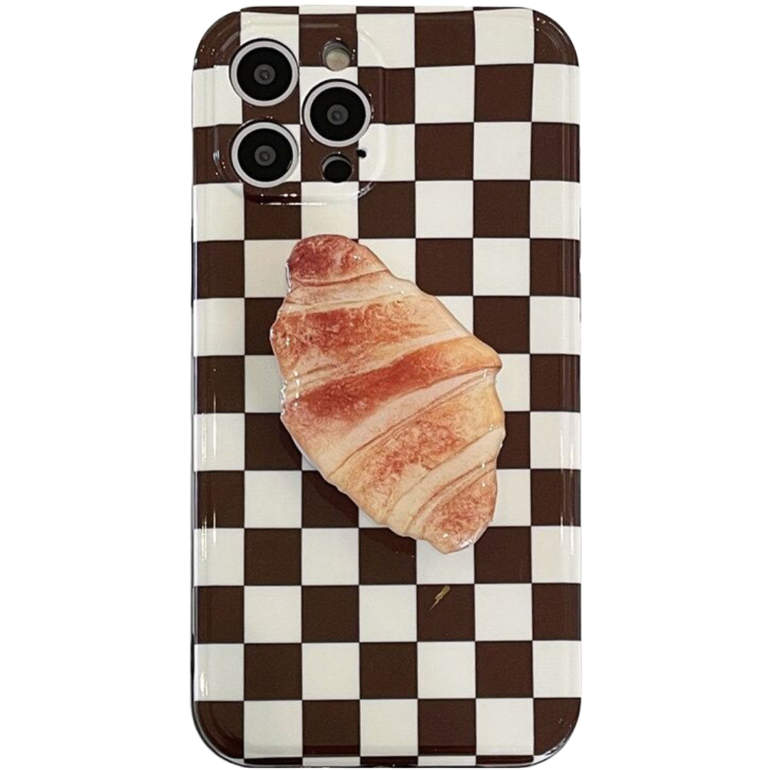 Croissant checkerboard iPhone Case covermaze