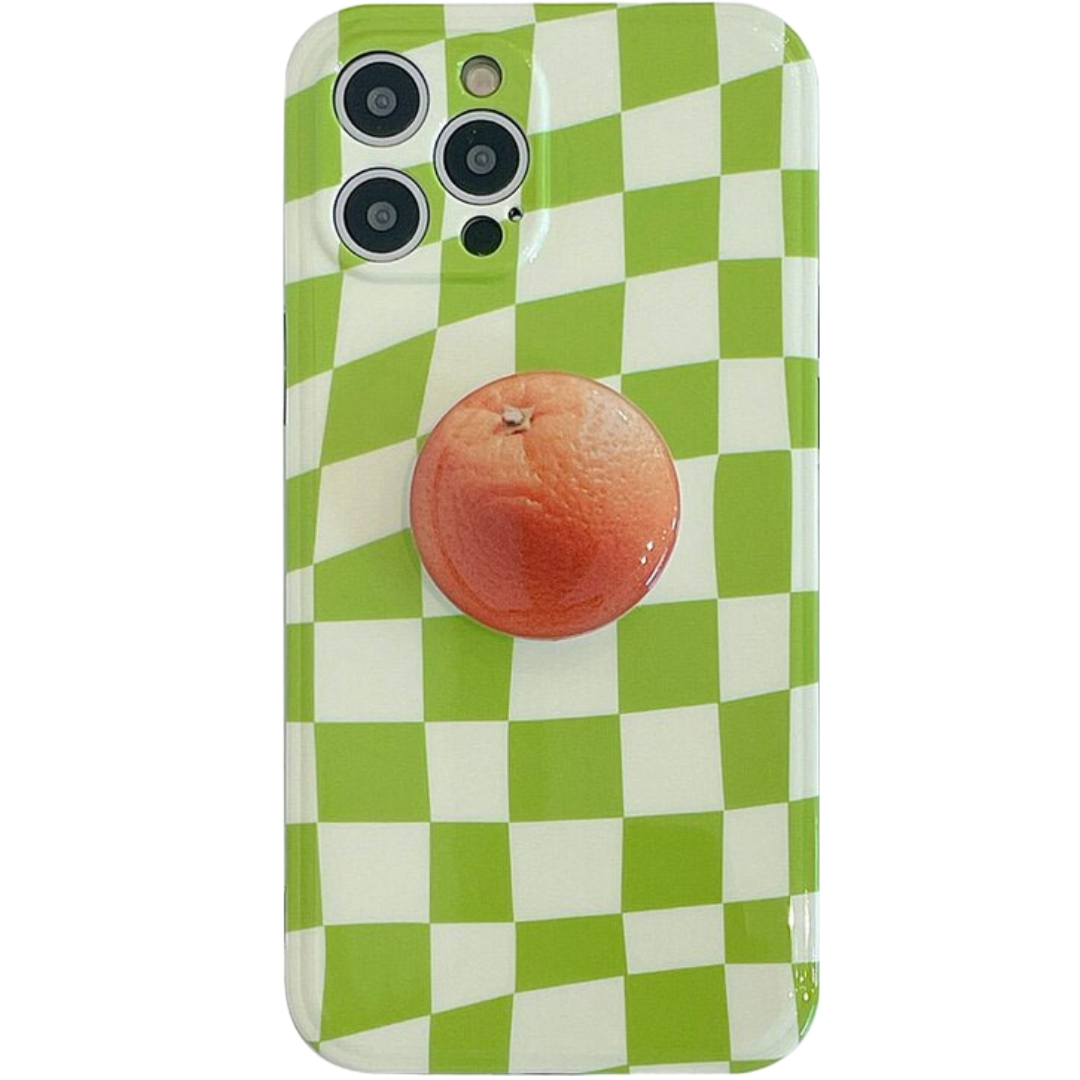 Green Orange Checkerboard - covermaze iPhone 7