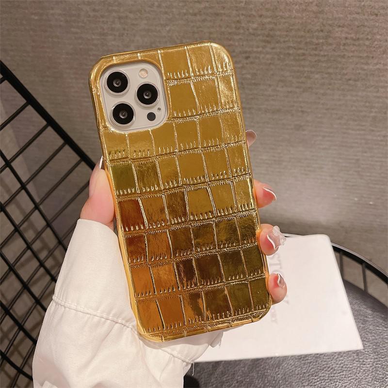 Patent Croco leather - covermaze For iPhone 11 / Gold