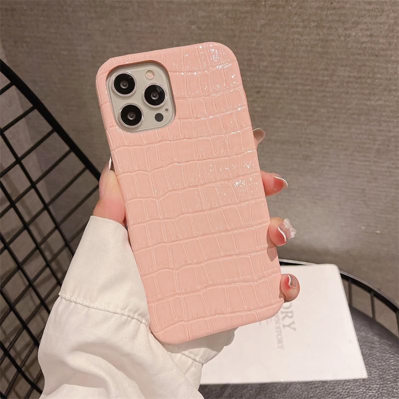 Patent Croco leather - covermaze For iPhone 11 / Pink